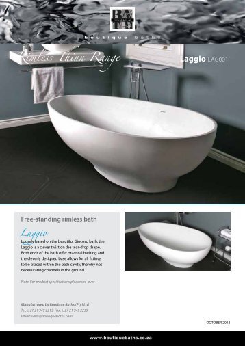 Specifications brochure - Boutique Baths