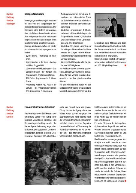 Jahresbericht 2011 - Schule und Elternhaus Schweiz
