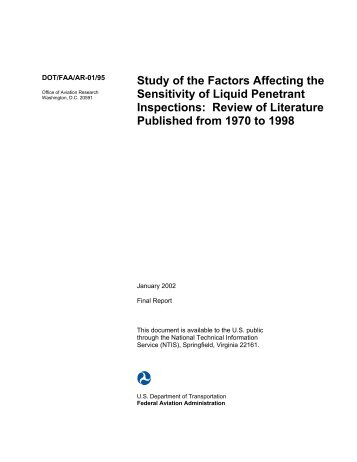 Study of the Factors Affecting the Sensitivity of Liquid Penetrant ...