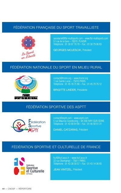 RÃPERTOIRE - ComitÃ© National Olympique et Sportif FranÃ§ais