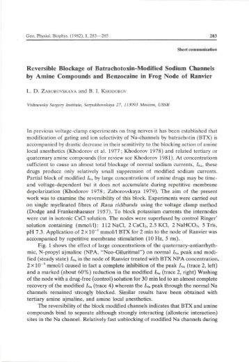 Reversible Blockage of Batrachotoxin-Modified Sodium ... - Gpb.sav.sk