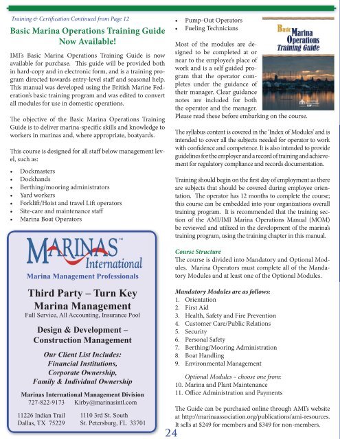 October 2012 - Association of Marina Industries