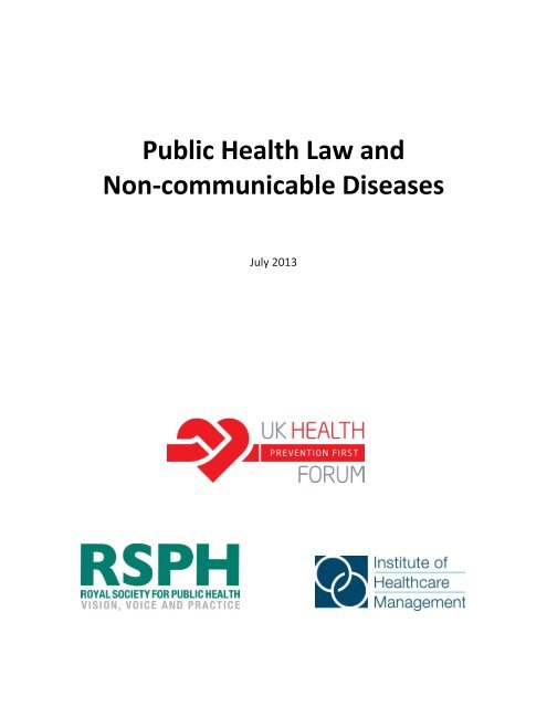 Public Health Law and Non-communicable Diseases - UK Health Forum