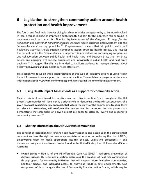 Public Health Law and Non-communicable Diseases - UK Health Forum