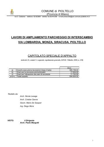 Capitolato speciale d'appalto RETTIFICATO