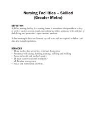 Nursing Facilities – Skilled (Greater Metro) - Care Options Network