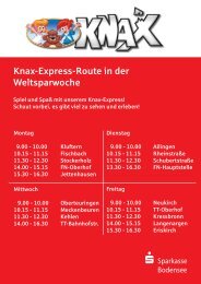 Knax-Express-Route in der Weltsparwoche - Sparkasse Bodensee