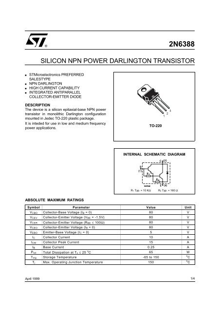 SILICON NPN POWER DARLINGTON TRANSISTOR