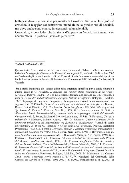 Le biografie d'impresa nel Veneto - Centro Studi Ettore Luccini