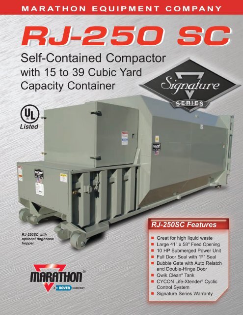 1 Yard Self-Contained Compactor with 10 Cubic Yard Container