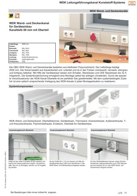 WDK LeitungsfÃ¼hrungskanal Kunststoff-Systeme WDK Wand- und ...