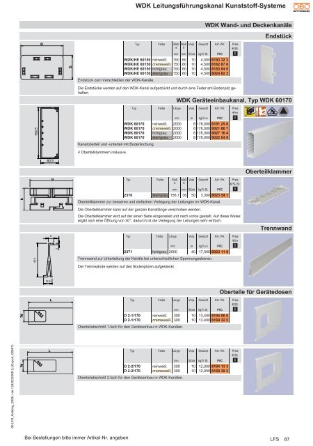 WDK LeitungsfÃ¼hrungskanal Kunststoff-Systeme WDK Wand- und ...