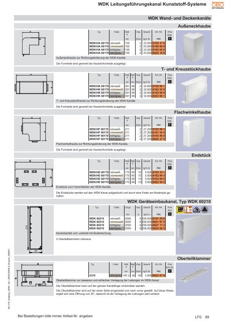 WDK LeitungsfÃ¼hrungskanal Kunststoff-Systeme WDK Wand- und ...