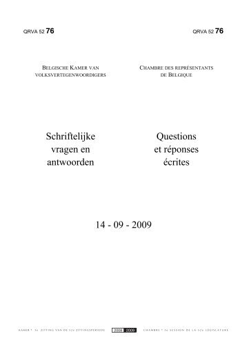 Schriftelijke vragen en antwoorden Questions et ... - de Kamer