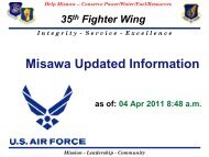Misawa Updated Information - Misawa Air Base