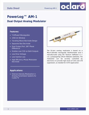 PowerLogâ¢ AM-1 - Oclaro