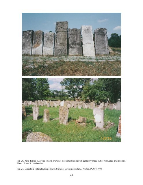 jewish cemeteries, synagogues, and mass grave sites in ukraine