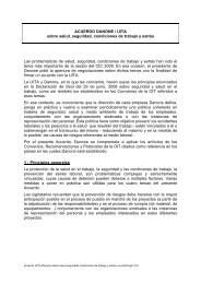 acuerdo sobre Salud, Seguridad, Condiciones de Trabajo y - IUF