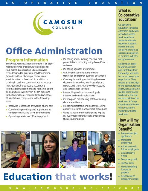 Office Administration Education that works! - Camosun College