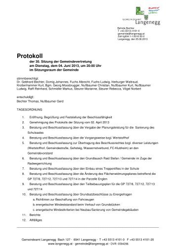 Gemeindevertretung, 04. Juni 2013 (67,7 KB) - Langenegg