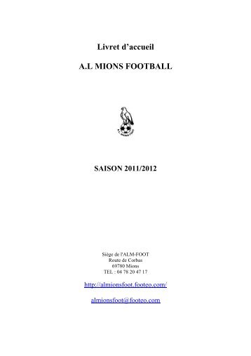 Livret d'accueil AL MIONS FOOTBALL SAISON 2011/2012