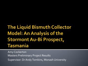 The Liquid Bismuth Collector Model - Sydney Mineral Exploration ...