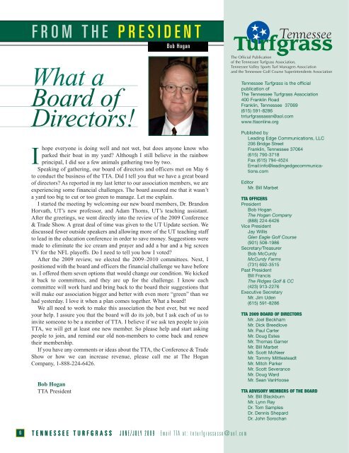 The Official Publication of the Tennessee Turfgrass Association, the ...