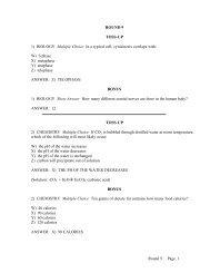 Round 9 Page 1 ROUND 9 TOSS-UP 1) BIOLOGY Multiple Choice ...