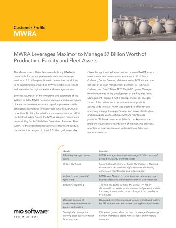 MWRA profile - maximo