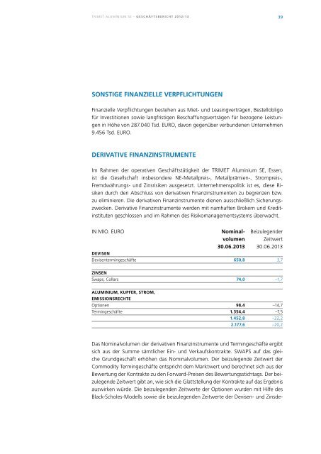 Geschäftsbericht 2013 - Trimet