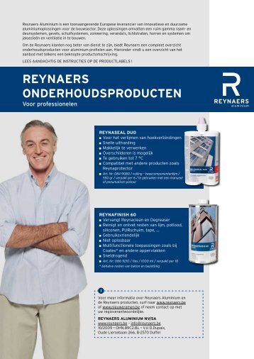 reynaers onderhoudsproducten - VERMAT ramen & zonwering