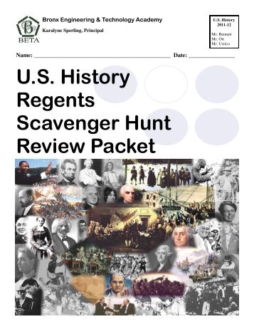 US History Review Packet Scavenger Hunt - Part 2 - BETA