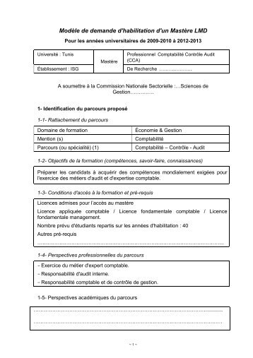 ModÃ¨le de demande d'habilitation d'un MastÃ¨re LMD