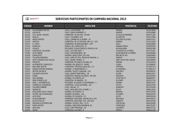 servicios participantes en campaÃ±a nacional 2013 - SEAT.es