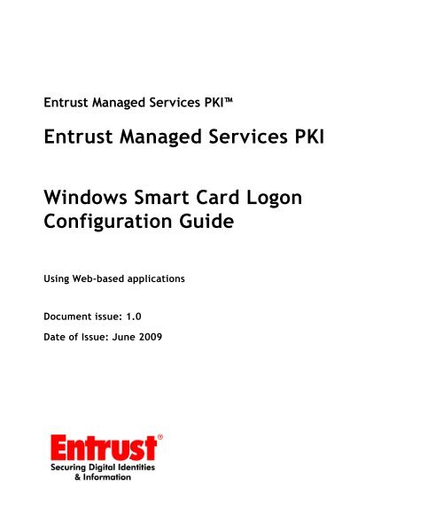 Entrust Managed Services PKI: Windows Smart Card Logon ...