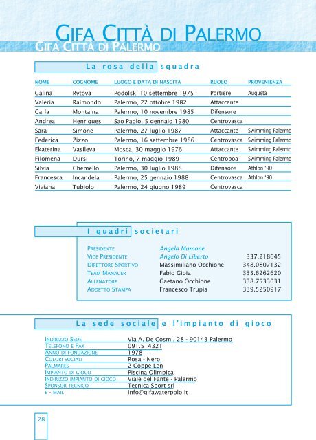 Guida al Campionato 2005/06 - Federazione Italiana Nuoto