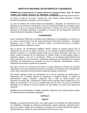 INSTITUTO NACIONAL DE ESTADÍSTICA Y GEOGRAFÍA - Inegi
