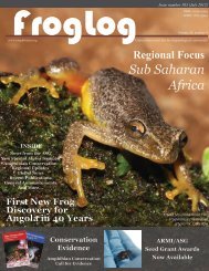 FrogLog 103 PDF here - Amphibian Specialist Group