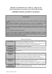 OPC1- Prospectus simplifiÃ© - Ã©dition du 06-12-2007 - Ciloger