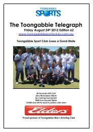 The Toongabbie Telegraph - Toongabbie Sports & Bowling Club