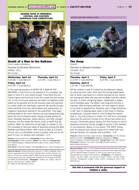 Program Guide - Cleveland International Film Festival