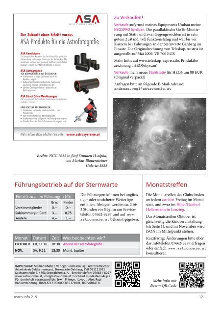 Astro-Info #219 (PDF) - Sternwarte Gahberg