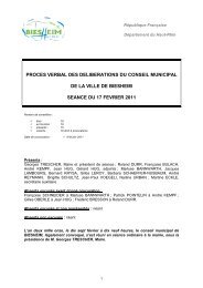 proces verbal de la seance ordinaire du conseil ... - Biesheim