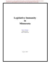 Legislative Immunity - Minnesota State Legislature