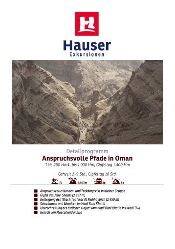 Anspruchsvolle Pfade in Oman - Hauser exkursionen