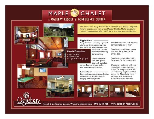 Click here for Maple Chalet Flyer - Oglebay Resort