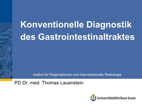 Konventionelle Diagnostik des Gastrointestinaltraktes