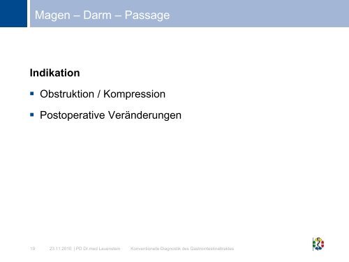 Konventionelle Diagnostik des Gastrointestinaltraktes