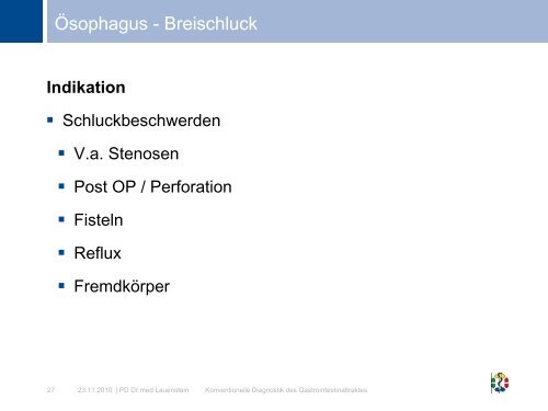 Konventionelle Diagnostik des Gastrointestinaltraktes