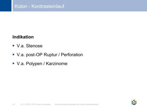 Konventionelle Diagnostik des Gastrointestinaltraktes